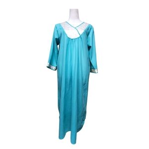 Kelly Reed Teal Nightgown with Lace Details Size See Measurements